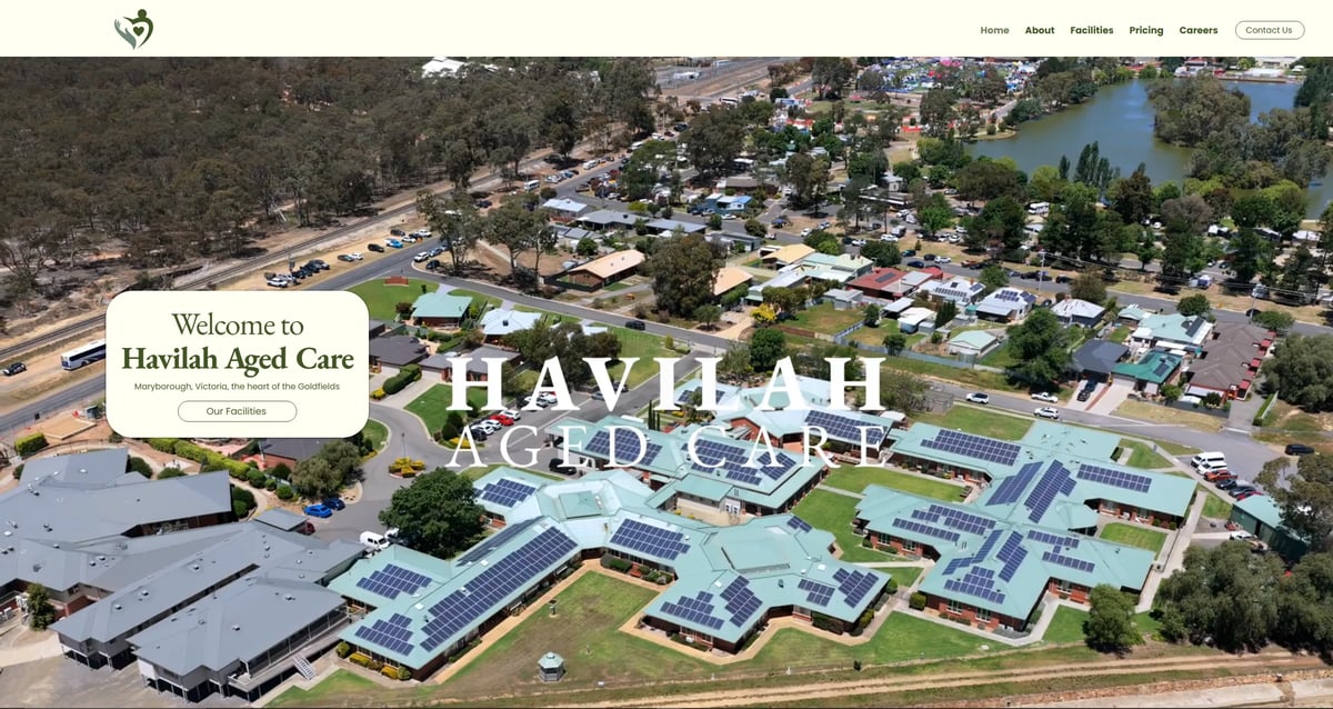 Havilah Aged Care brand and website designed by Woods Media Promotions