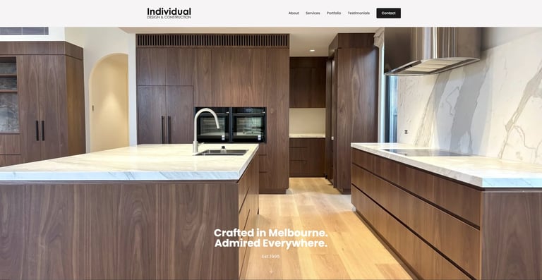 Individual Design & Construction website designed by Woods Media Promotions, a design & construction business