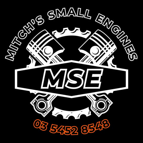 Mitch's Small Engines logo designed by Woods Media Promotions in Geelong