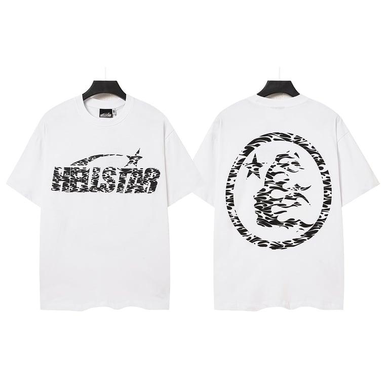 Hellstar Hellstar Distressed t-shirt in White, front and back view