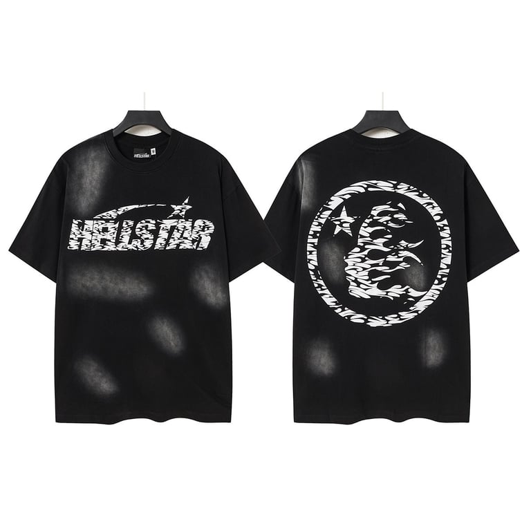 Hellstar Hellstar Oversized t-shirt in Black, front and back view
