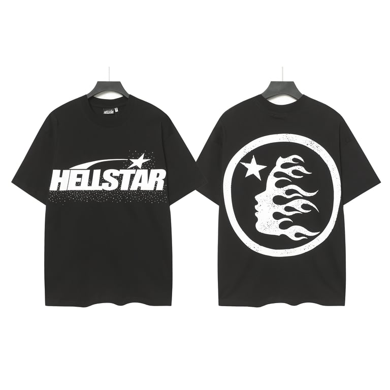 Hellstar Hellstar Logo t-shirt in Black, front and back view