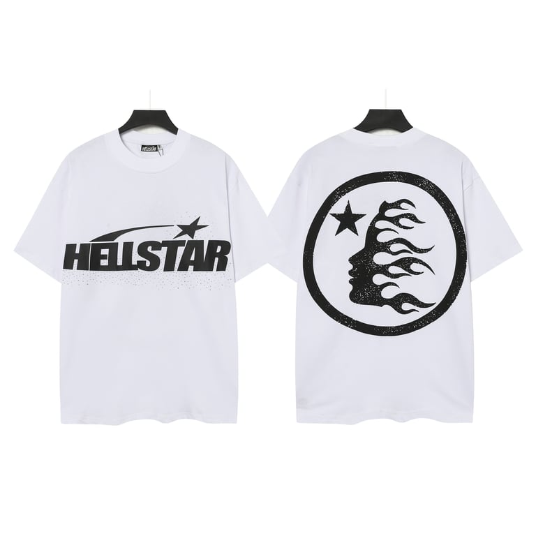 Hellstar Hellstar Logo t-shirt in White, front and back view
