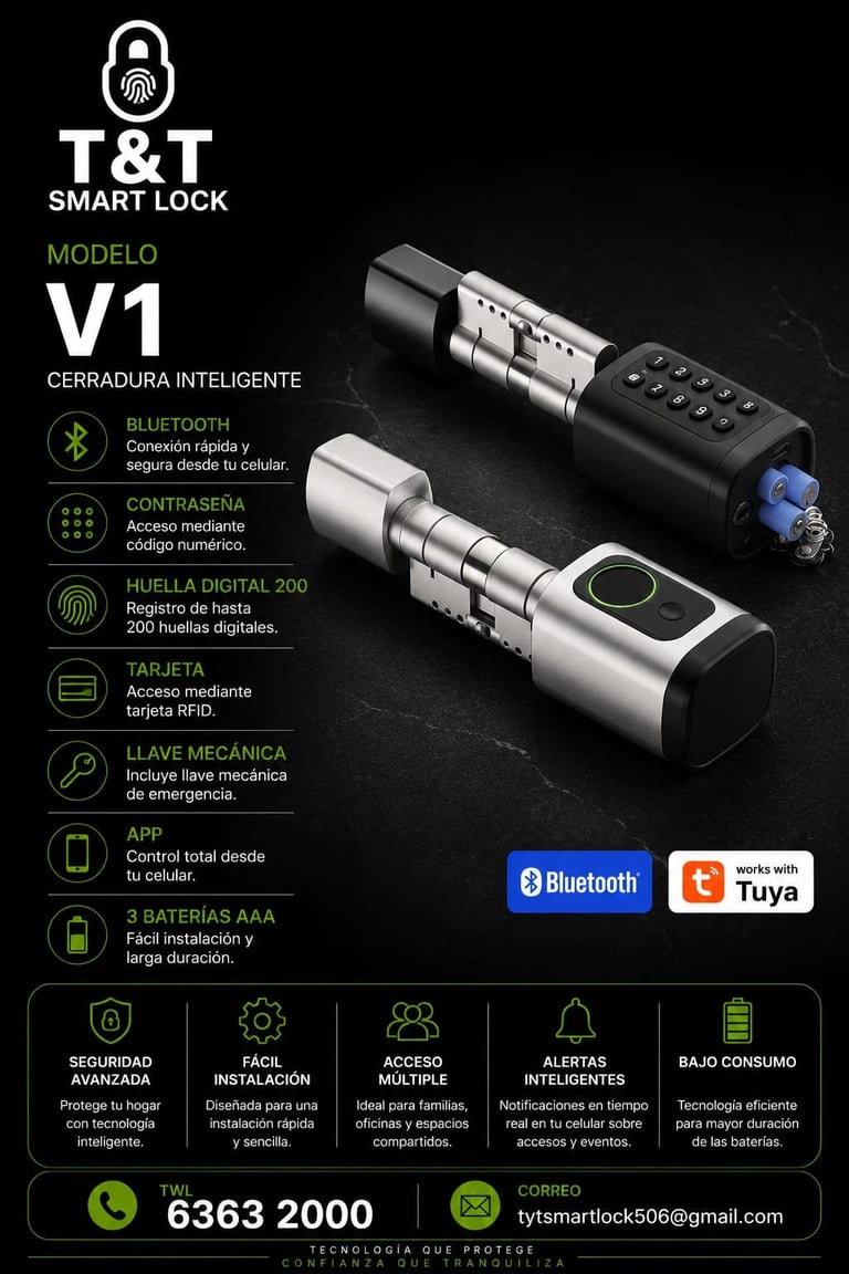 Modelo V1 - T&T Smart Lock con cilindro inteligente
