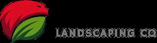 Landscaping Co logo featuring red leaf and green leaf design with company name text