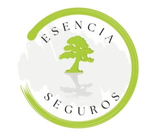 Essencia Seguros logo with green circular border and tree silhouette in center