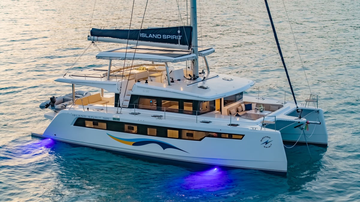 Good Ol' Days — catamaran sailing on turquoise water